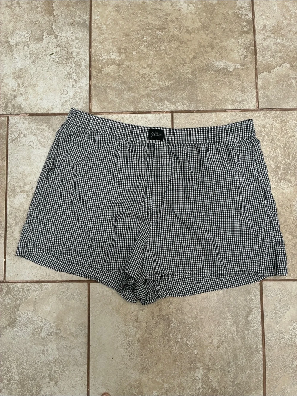 J. Crew Black and White Gingham Boxer Shorts